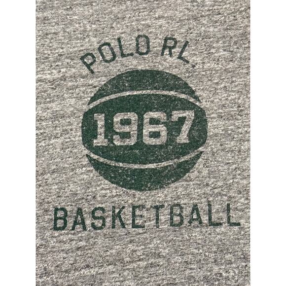 Polo Ralph Lauren Ringer T Shirt Mens Large Gray Ringer Short Sleeve Basketball - Picture 4 of 10